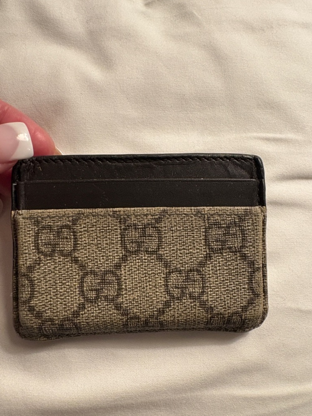 Luxury Monogram Card Holder in Beige and Brown